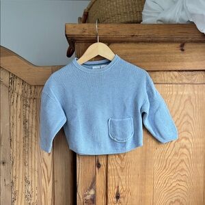 Zara | Blue Knit Sweater with Pocket